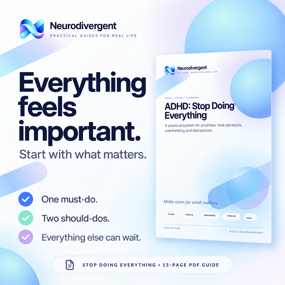 Stop Doing Everything ADHD guide for prioritising and task paralysis