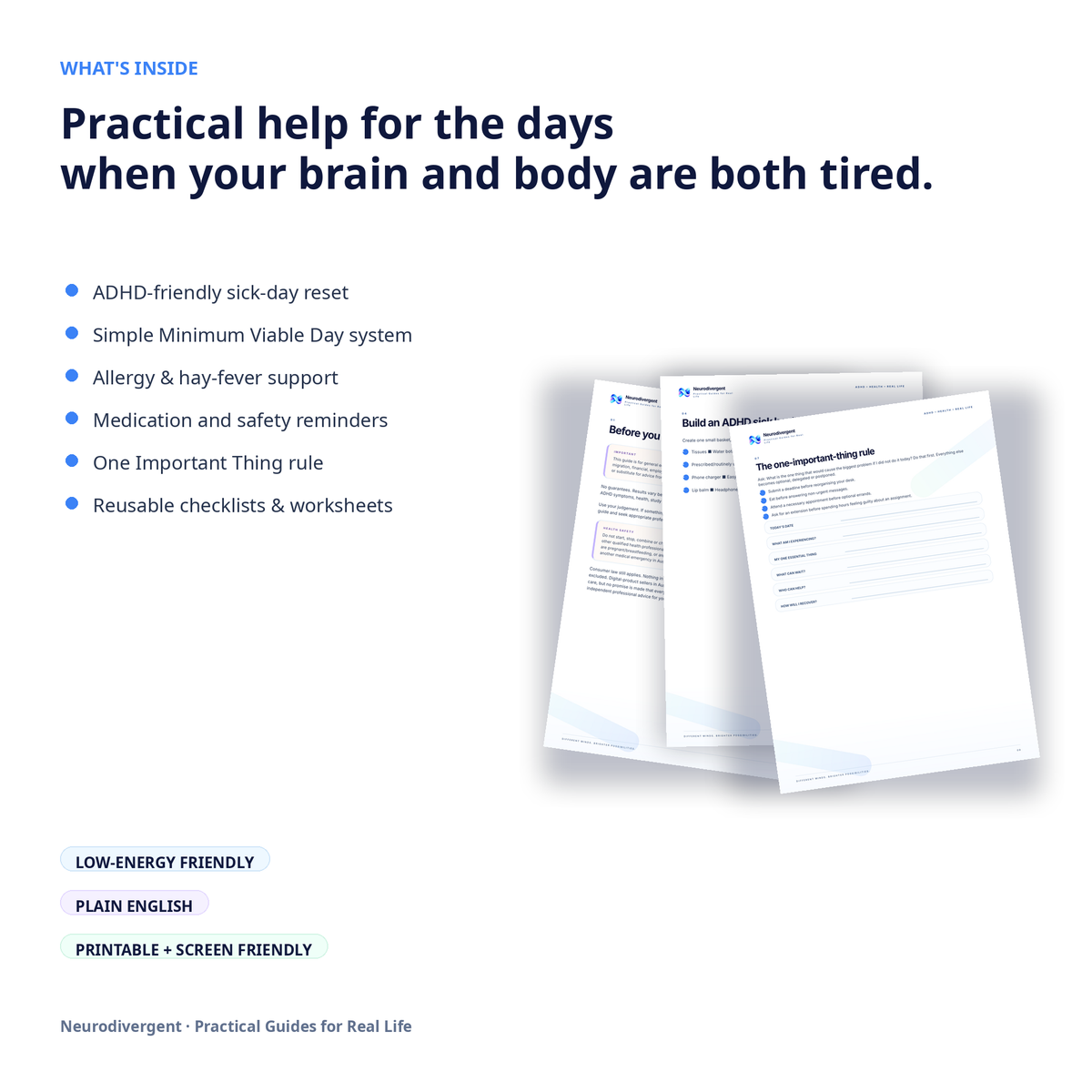 What’s inside the ADHD When You’re Sick sick-day guide