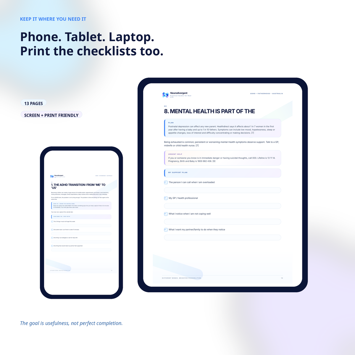 ADHD First-Time Dad Australia guide shown on phone and tablet